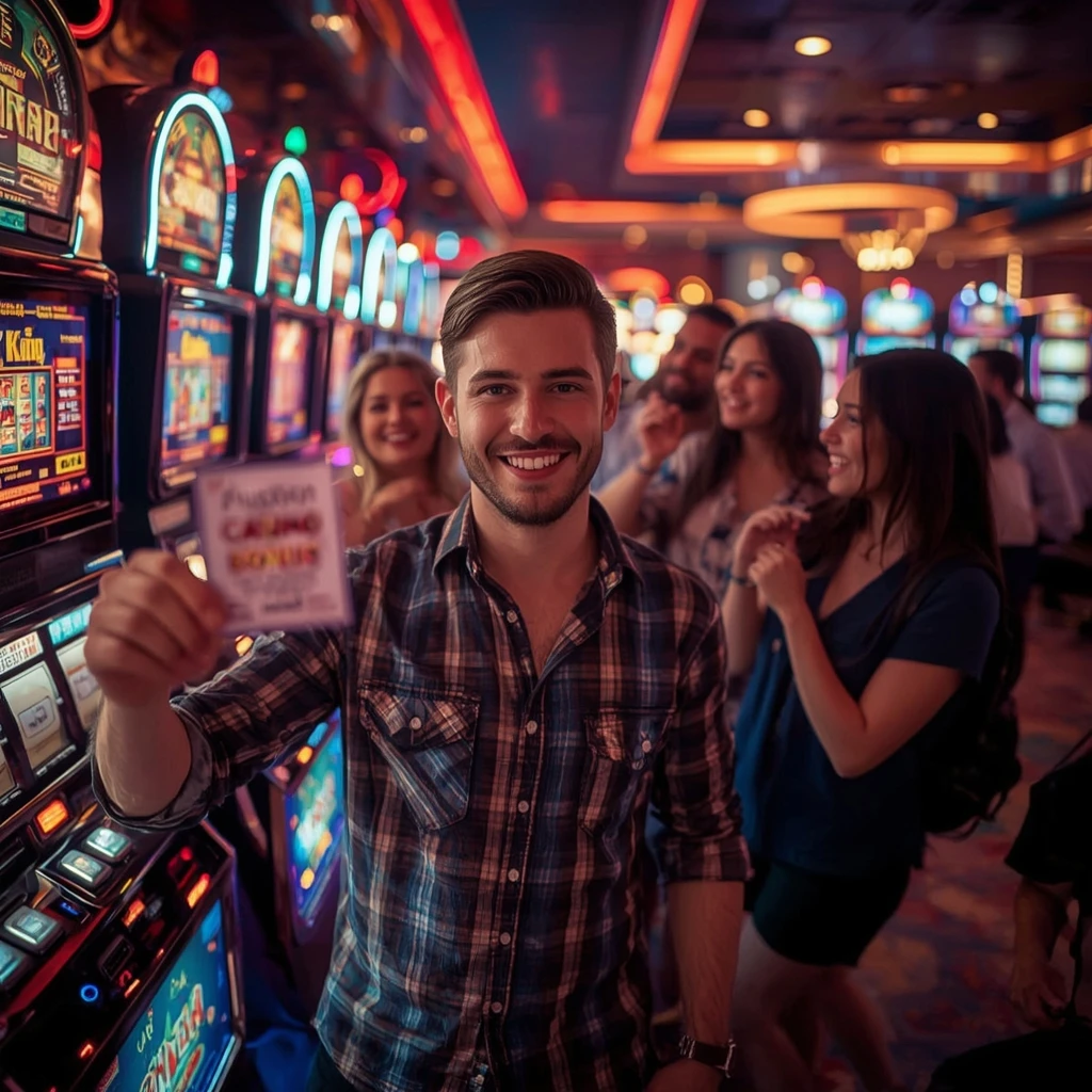 une personne tenant un bonus de casino Slotexo Casino