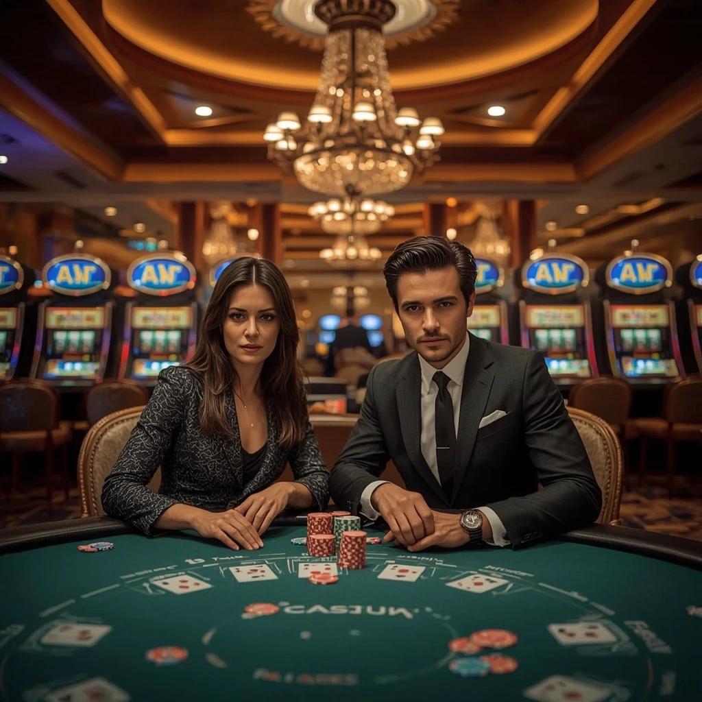 Deux joueurs de poker dans un SLOTEXO CASINO